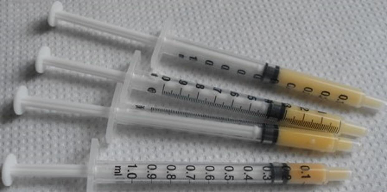 Colostrum collecting syringe
