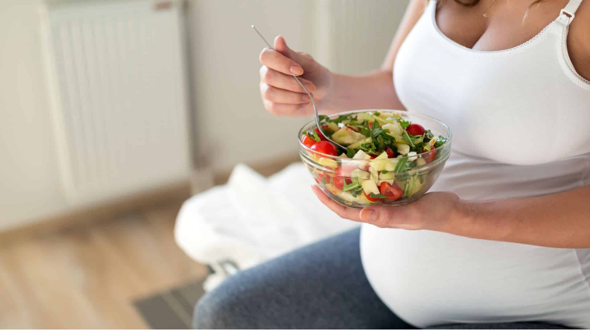 Pregnant lady eating